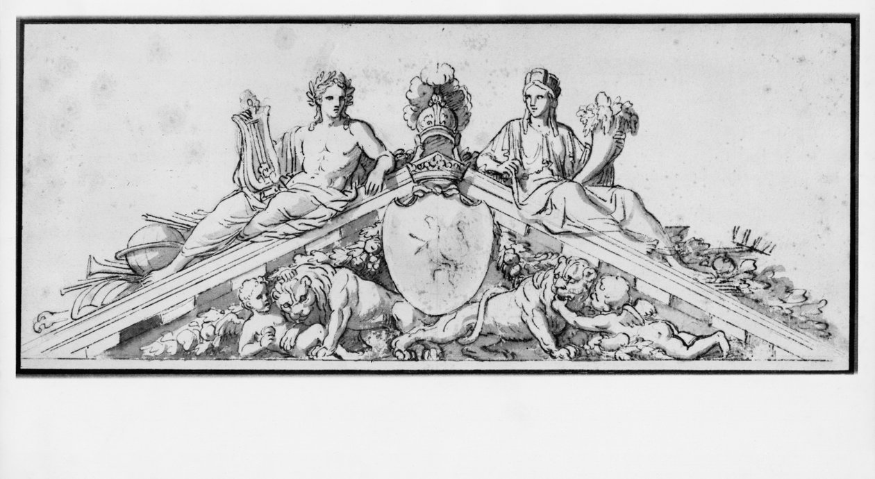 Proyecto para el frontón del Castillo de Vaux-Le-Vicomte de Charles Le Brun
