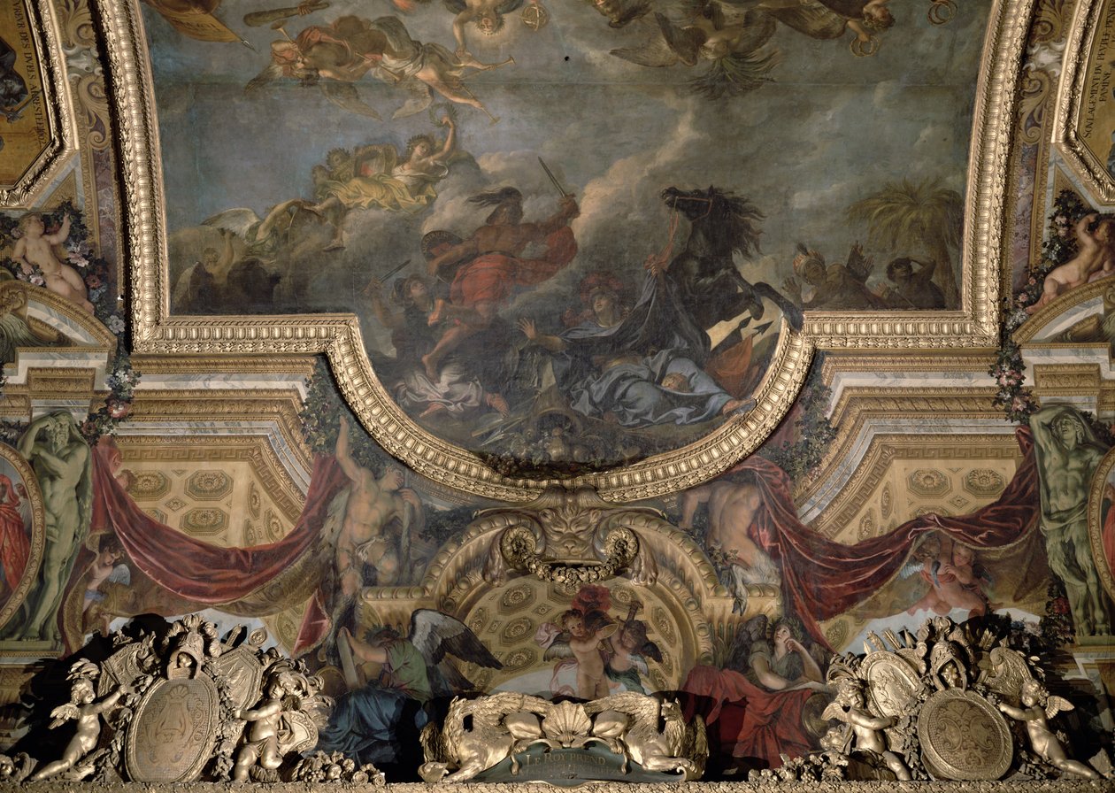 El Rey Tomando Maestricht en Trece Días en 1673, Pintura del Techo de la Galería de los Espejos de Charles Le Brun