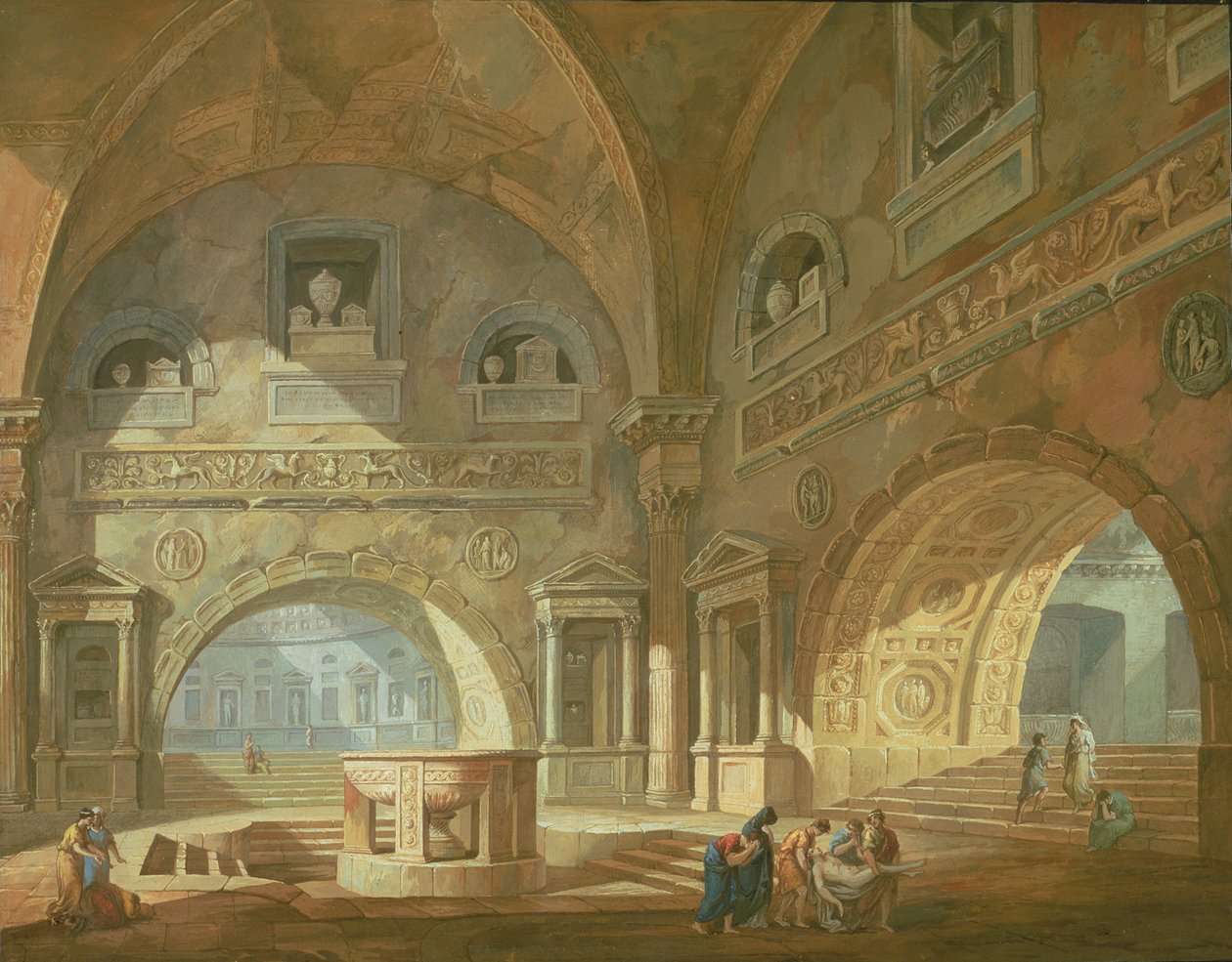 Interior de un mausoleo, 1772 de Charles Louis Clerisseau