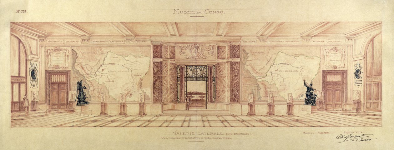 Galería Lateral del Museo del Congo en Tervueren, 1909 de Charles Louis Girault