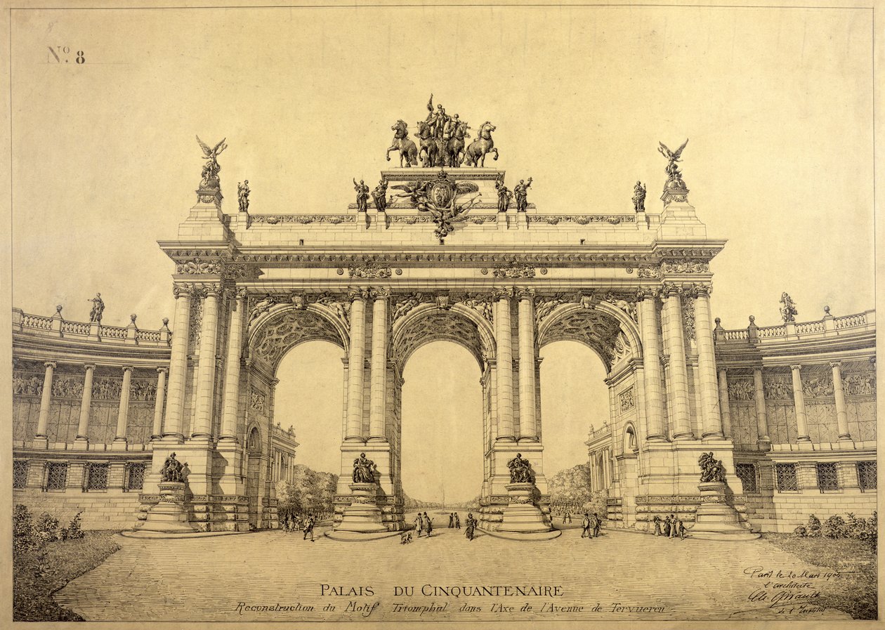 El Arco Triunfal del Palais du Cinquantenaire, Bruselas, 1906 de Charles Louis Girault