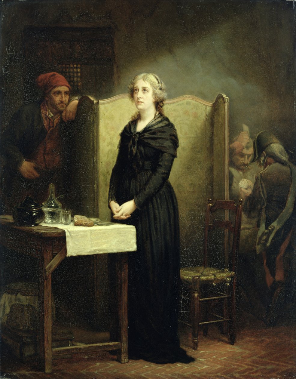 La Reina María Antonieta en la Conciergerie: La Mesa de Oración, 1856-57 de Charles Louis Lucien Muller