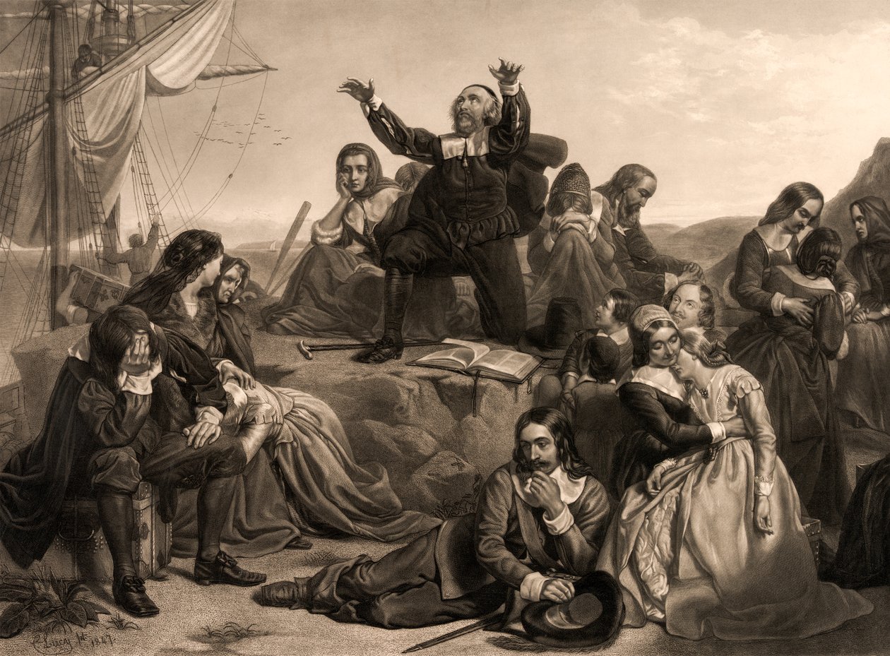 Partida de los Padres Peregrinos, 1620 de Charles Lucy