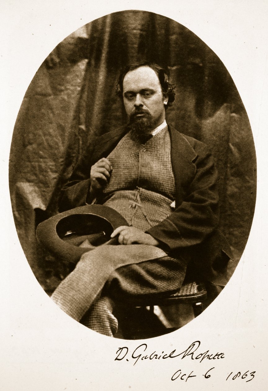 Dante Gabriel Rossetti, 6 de octubre de 1863 (foto sepia) de Charles Lutwidge Dodgson