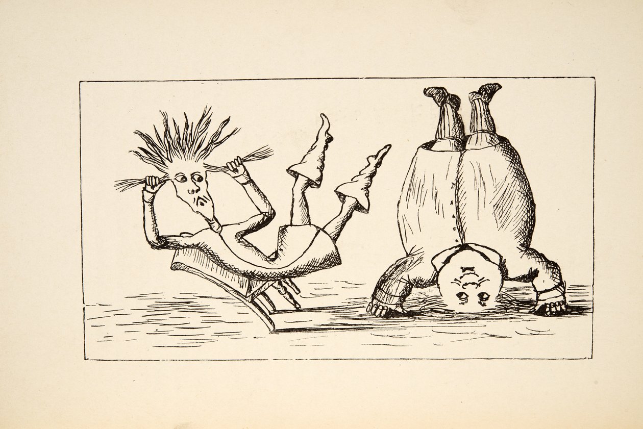 El Padre William y el Joven, ilustración de Las aventuras de Alicia bajo tierra, publicado en 1886 de Charles Lutwidge Dodgson
