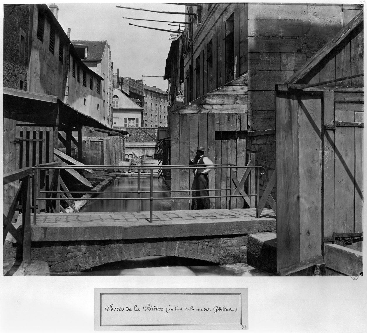 Orillas del Bievre, al fondo de la rue des Gobelins, París, 1858-78 de Charles Marville