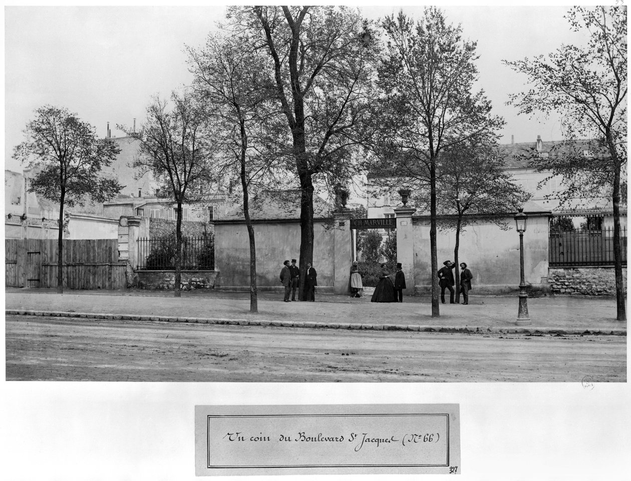 Boulevard Saint-Jacques, no 66, estudio de Charles Marville, París, 1858-78 de Charles Marville