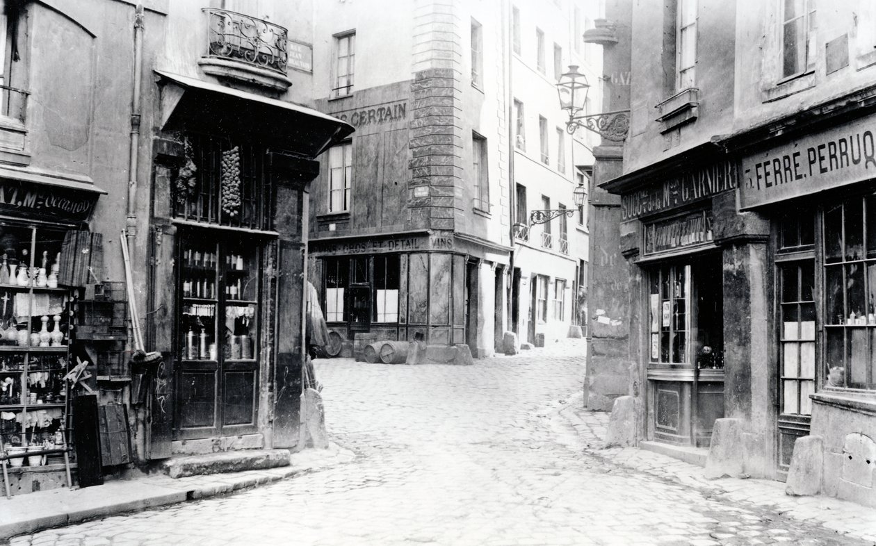 Encrucijada de Fromentel, Saint-Hilaire, Jean-de-Beauvais, Charretiere y Mont-de-Marsan, París, 1858-78 de Charles Marville