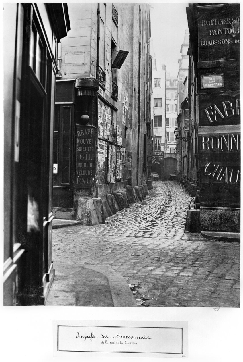 Impasse des Bourdonnais, desde rue de la Limace, París, 1858-78 de Charles Marville