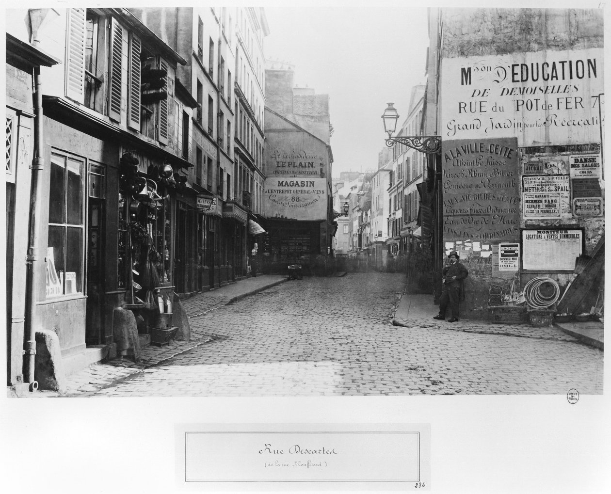 Rue Descartes, desde la Rue Mouffetard, París, 1858-78 de Charles Marville