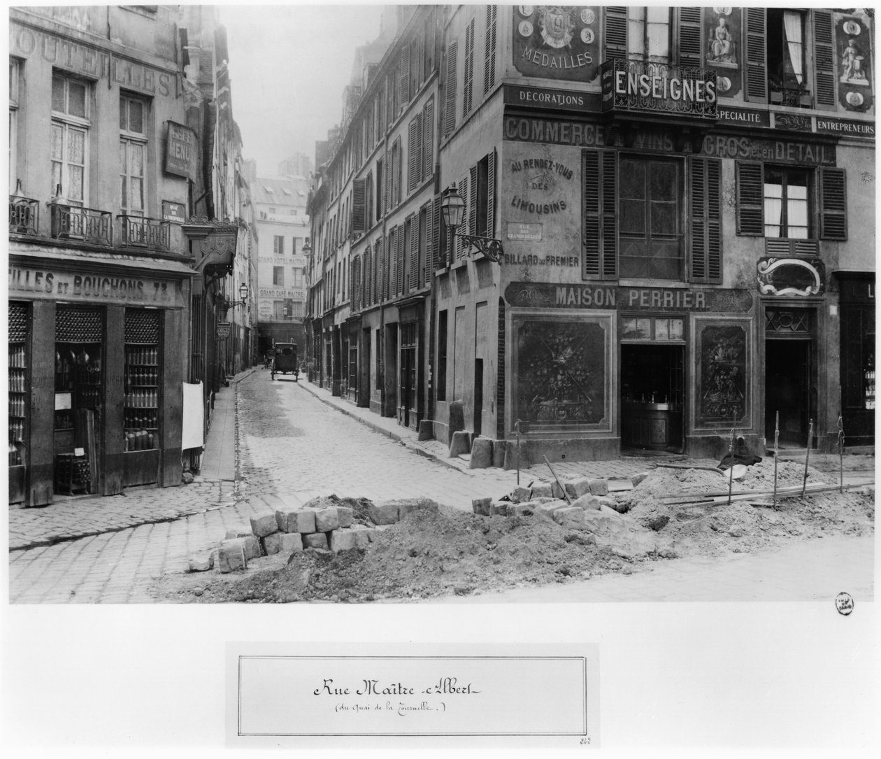 Rue Maitre Albert (desde Quai de la Tournelle) París, 1858-78 de Charles Marville