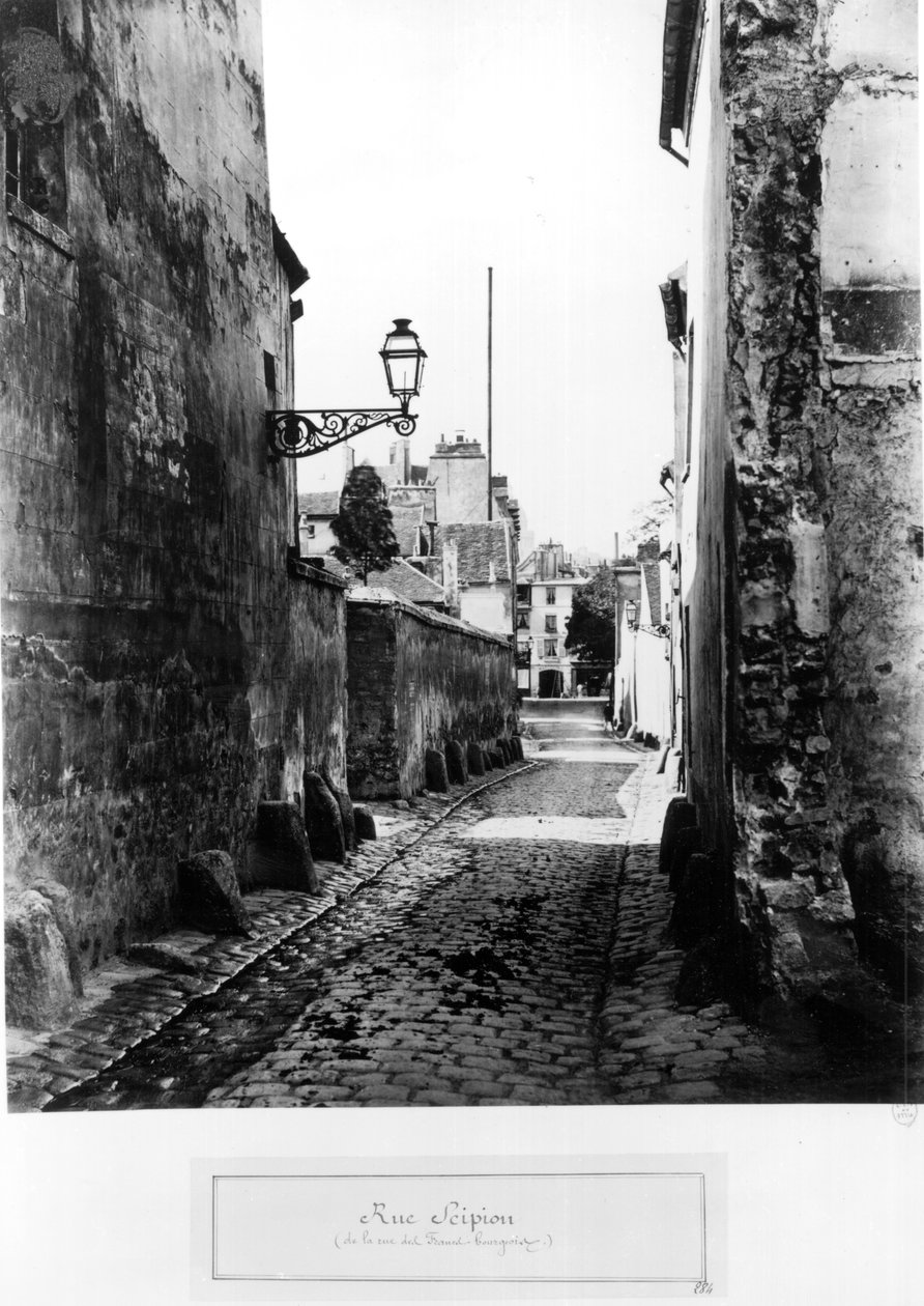 Rue de Scipion, desde la Rue des Francs-Bourgeois, París, 1858-78 de Charles Marville