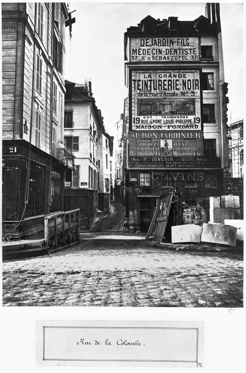 Rue de la Colombe, París, 1858-78 de Charles Marville