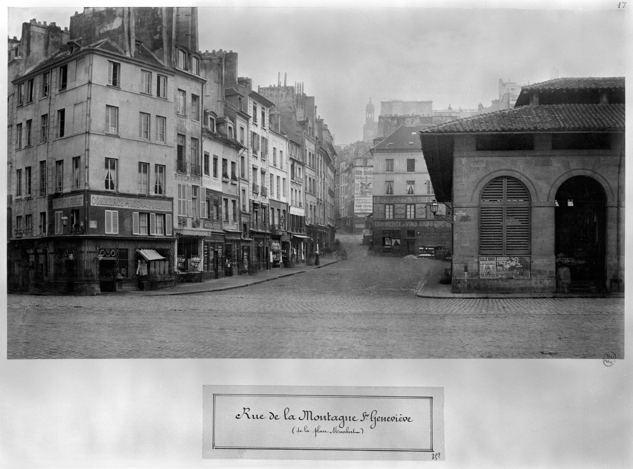Rue de la Montagne Sainte-Genevieve, (desde la plaza Maubert) París 1858-78 de Charles Marville