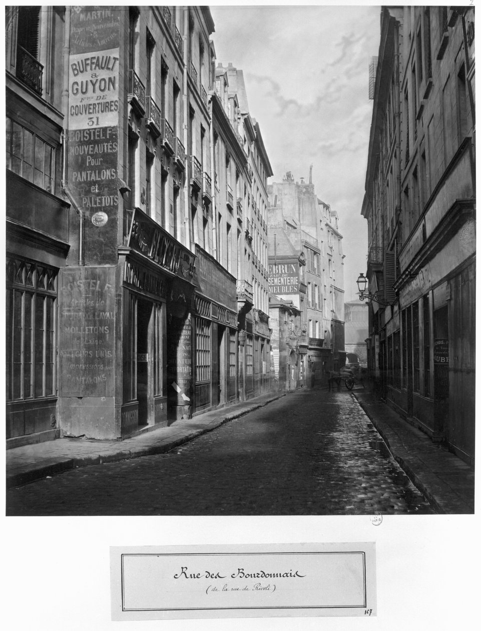 Rue des Bourdonnais (desde rue de Rivoli) París 1858-78 de Charles Marville