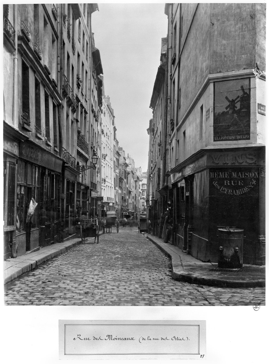Rue des Moineaux, desde Rue des Orties, París, 1858-78 de Charles Marville