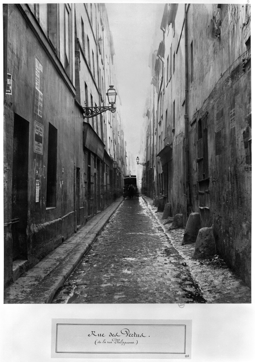 Rue des Vertus, desde rue Phelippeaux, París de Charles Marville