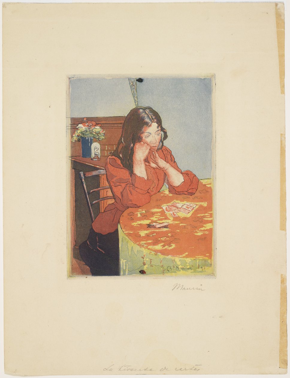 Tineuse de cartes, 1891 de Charles Maurin