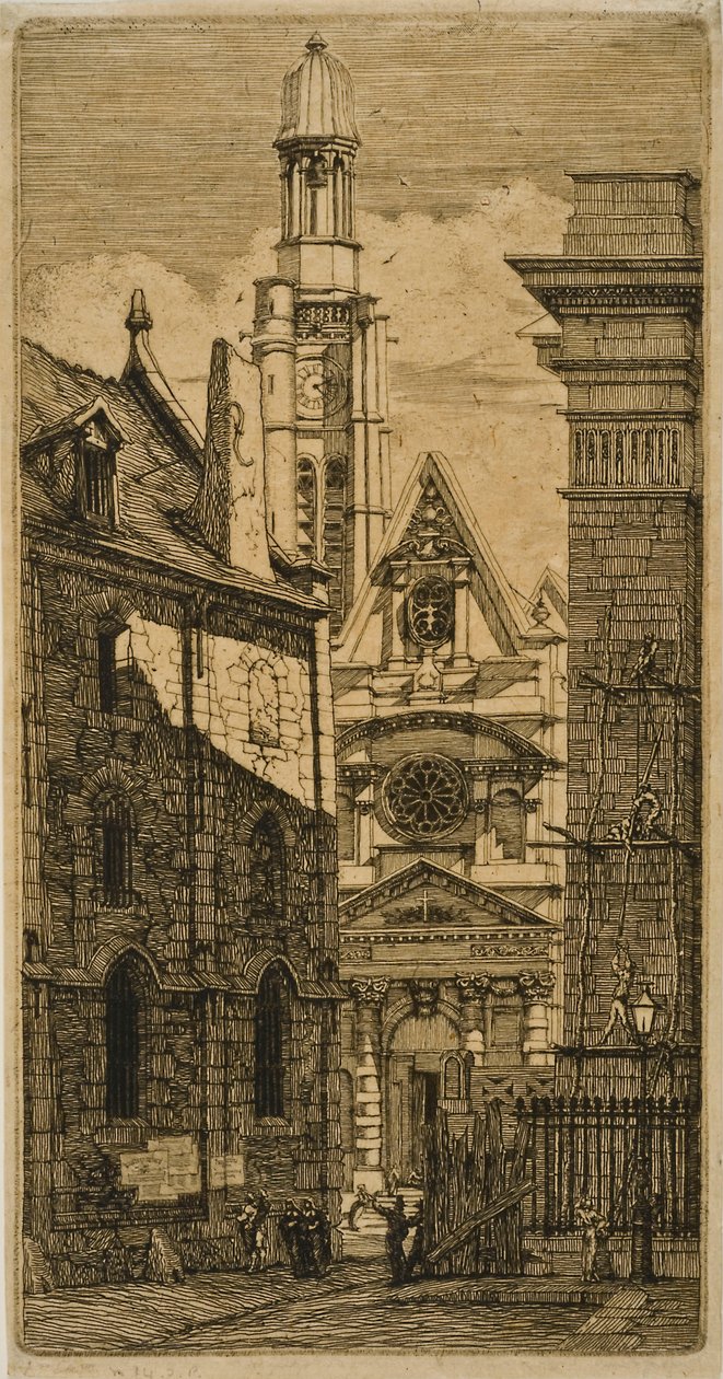 St. Etienne-du-Mont, París, de Eaux-fortes sur Paris de Charles Meryon