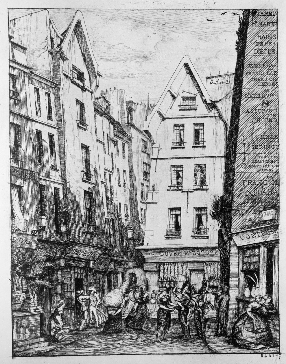 La Rue Pirouette, 1860 de Charles Meryon