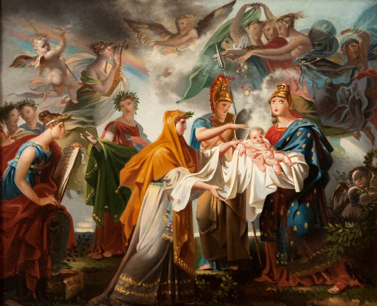 Alegoría del nacimiento del Rey de Roma, renombrado después de 1814 Alegoría del nacimiento de Luis XIV de Charles Meynier