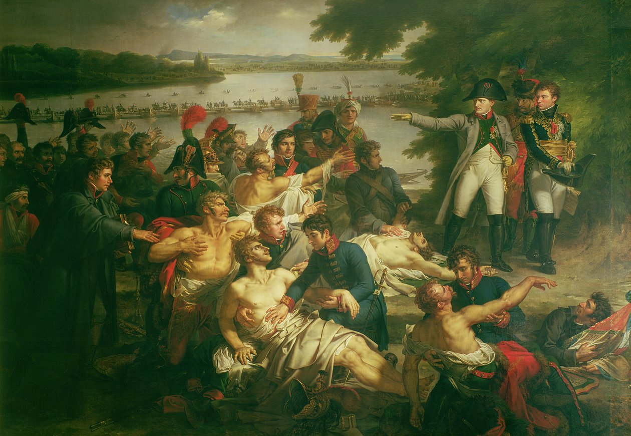 Retorno de Napoleón (1769-1821) a la Isla de Lobau después de la Batalla de Essling, 23 de mayo de 1809, 1812 de Charles Meynier