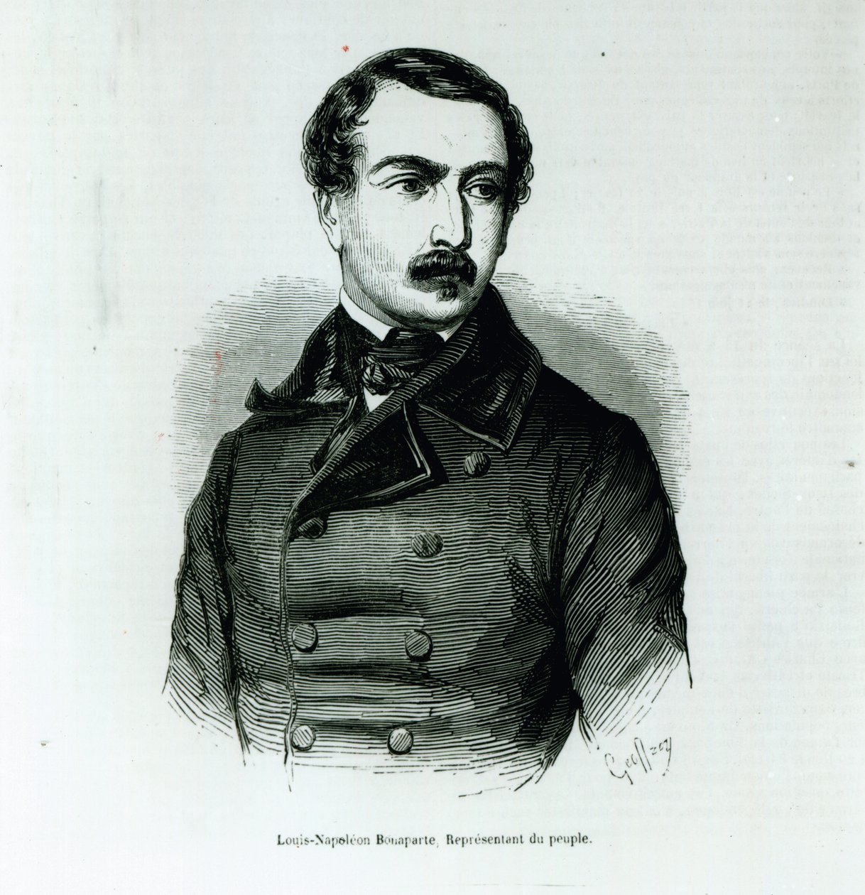 Retrato de Louis-Napoleon Bonaparte como Representante del Pueblo, 1848 (litografía) de Charles Michel Geoffroy