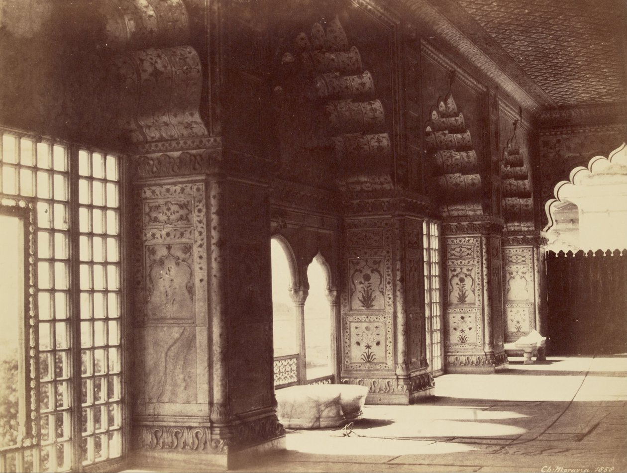 Interior del Trono de Cristal en el Dewan-i-Khas de Charles Moravia