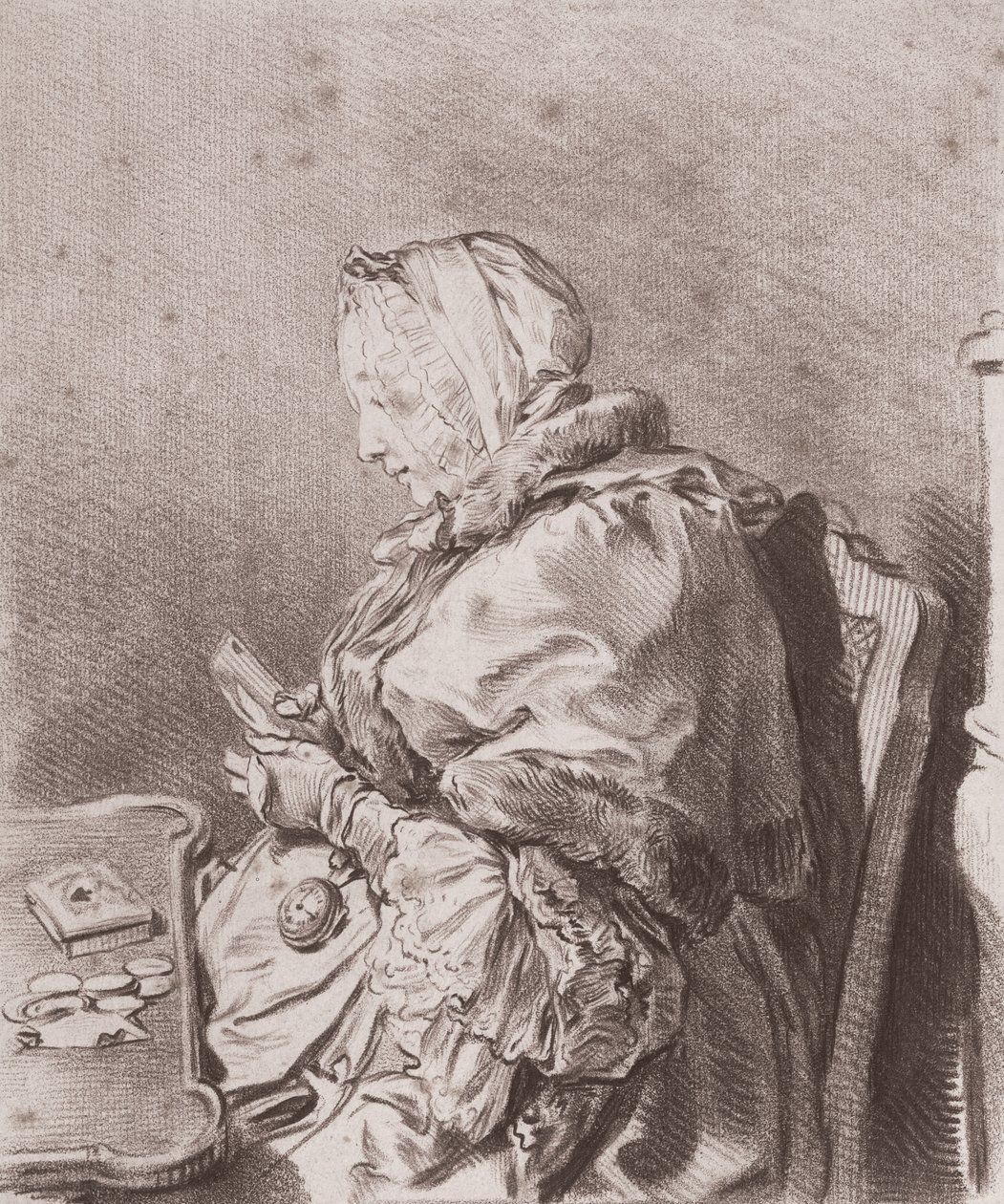 Retrato de Madame Marie Therese Rodet Geoffrin (1699-1777) 1746 de Charles Nicolas II Cochin