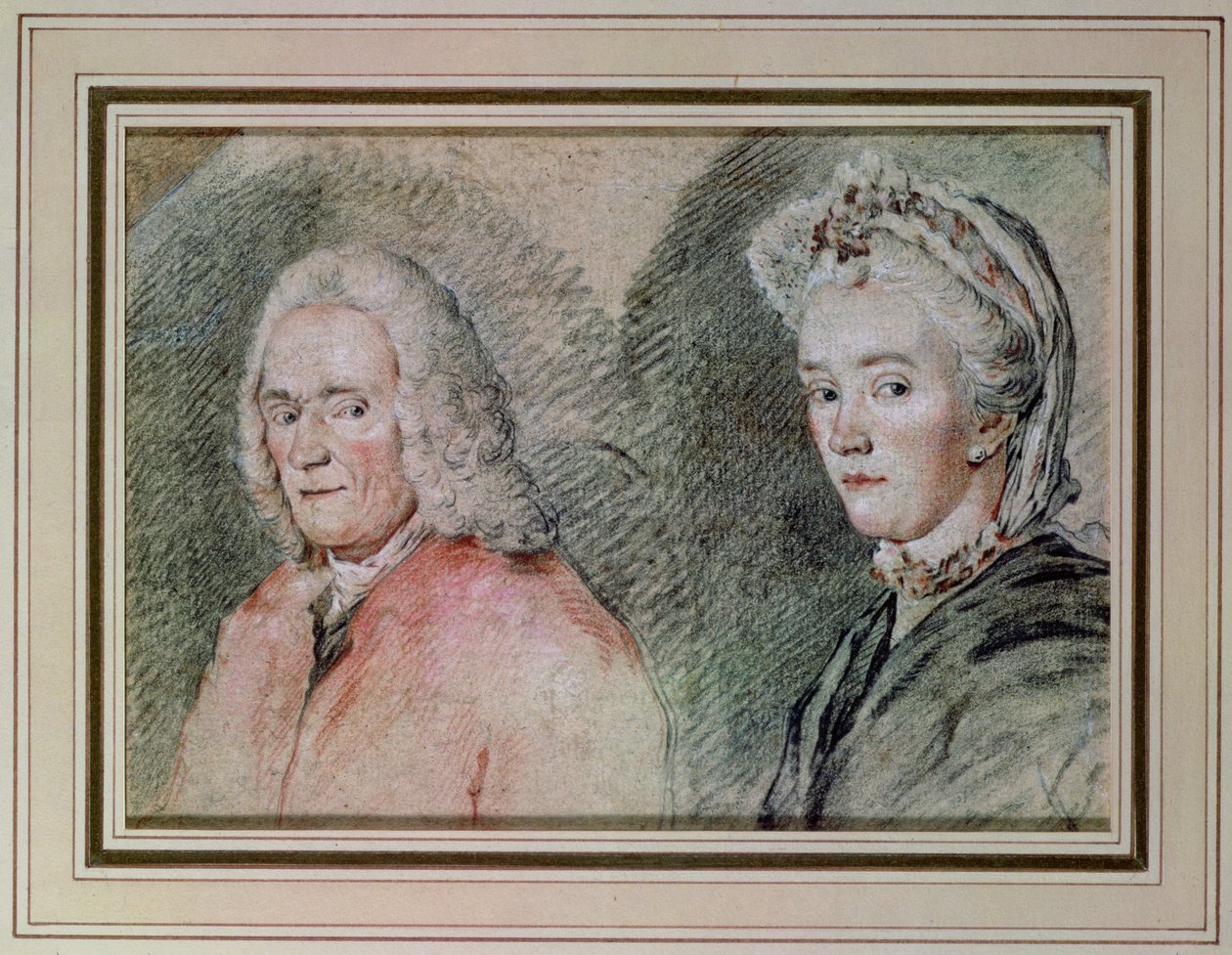 Voltaire y Madame Denis, c.1758-70 de Charles Nicolas II Cochin