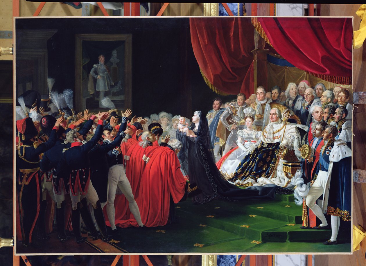 La Duquesa de Berry presentando al Duque de Burdeos al pueblo y al ejército, septiembre de 1820 de Charles Nicolas Raphael Lafond