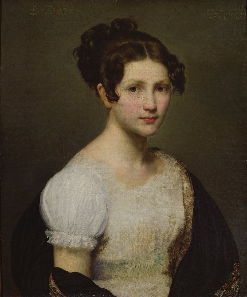 Retrato de Eugénie-Pamela Larivière, hermana del artista de Charles Philippe Lariviere