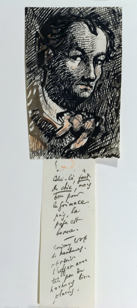 Autorretrato con Inscripción de Charles Pierre Baudelaire