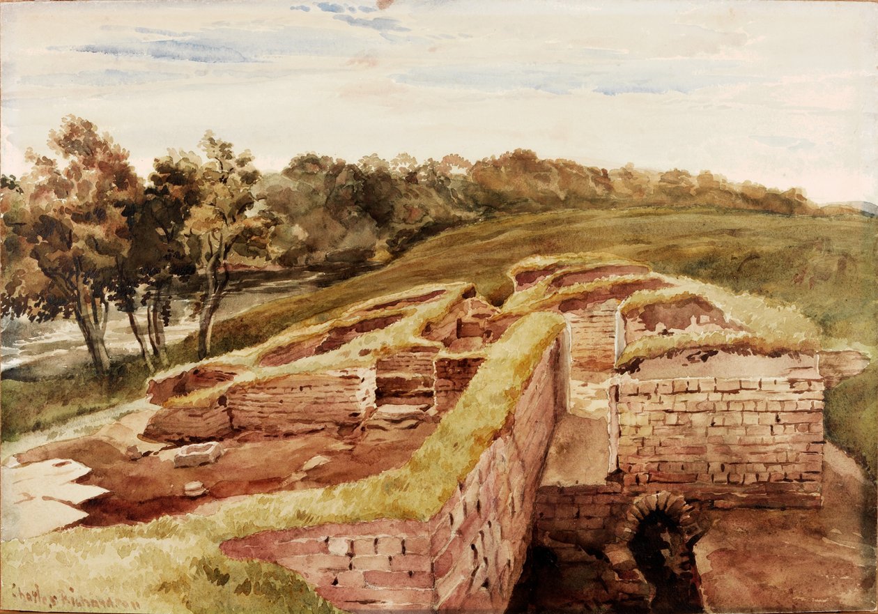 Los baños romanos, Chesters, North Tyne (vista este) de Charles Richardson