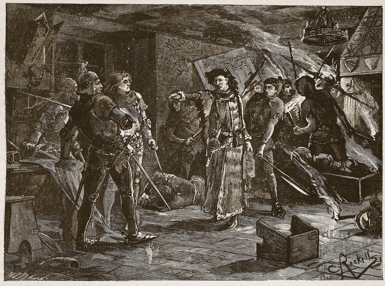 Arresto de los conspiradores en Cirencester, ilustración de 