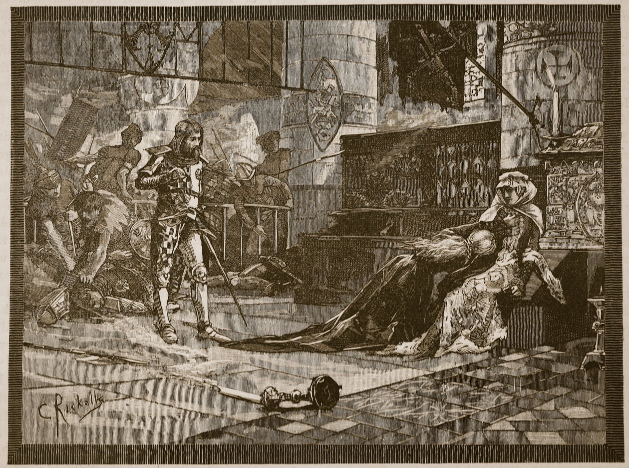 Captura de la esposa e hija de Bruce en Tain, 1306, ilustración de 