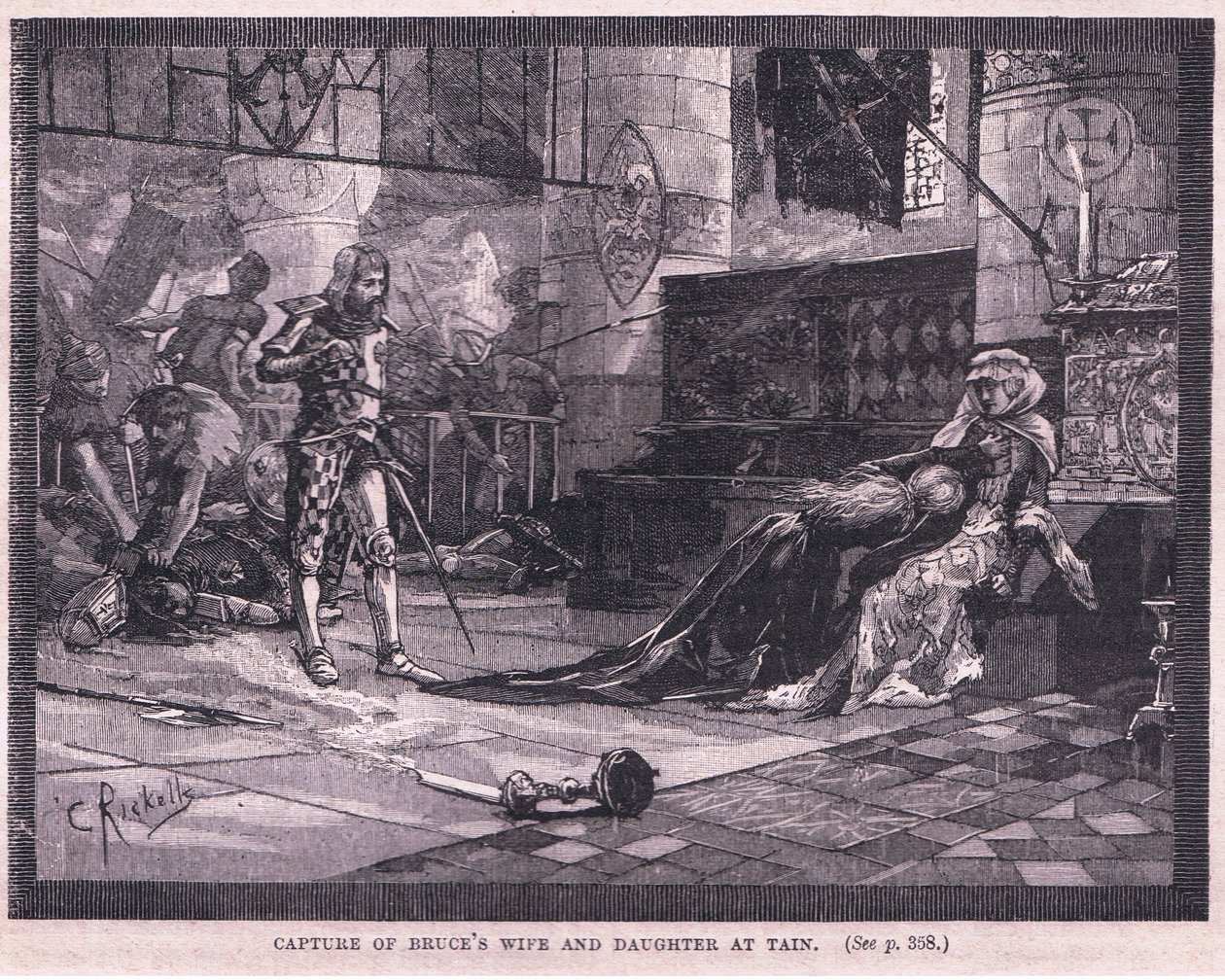 Captura de la esposa e hija de Bruce en Tain AD 1306 de Charles Ricketts