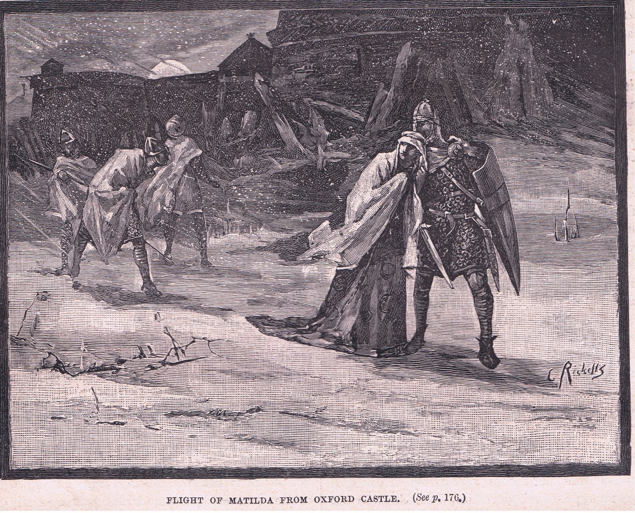 Huida de Matilda del Castillo de Oxford AD 1142 de Charles Ricketts