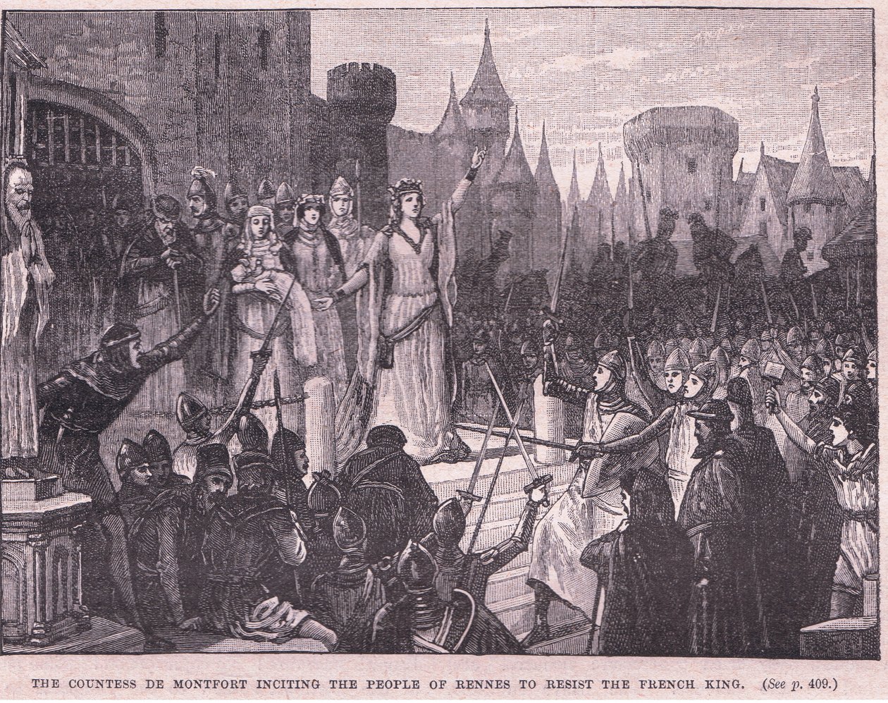 La condesa de Montford incitando al pueblo de Rennes a resistir al rey francés AD 1341 de Charles Ricketts