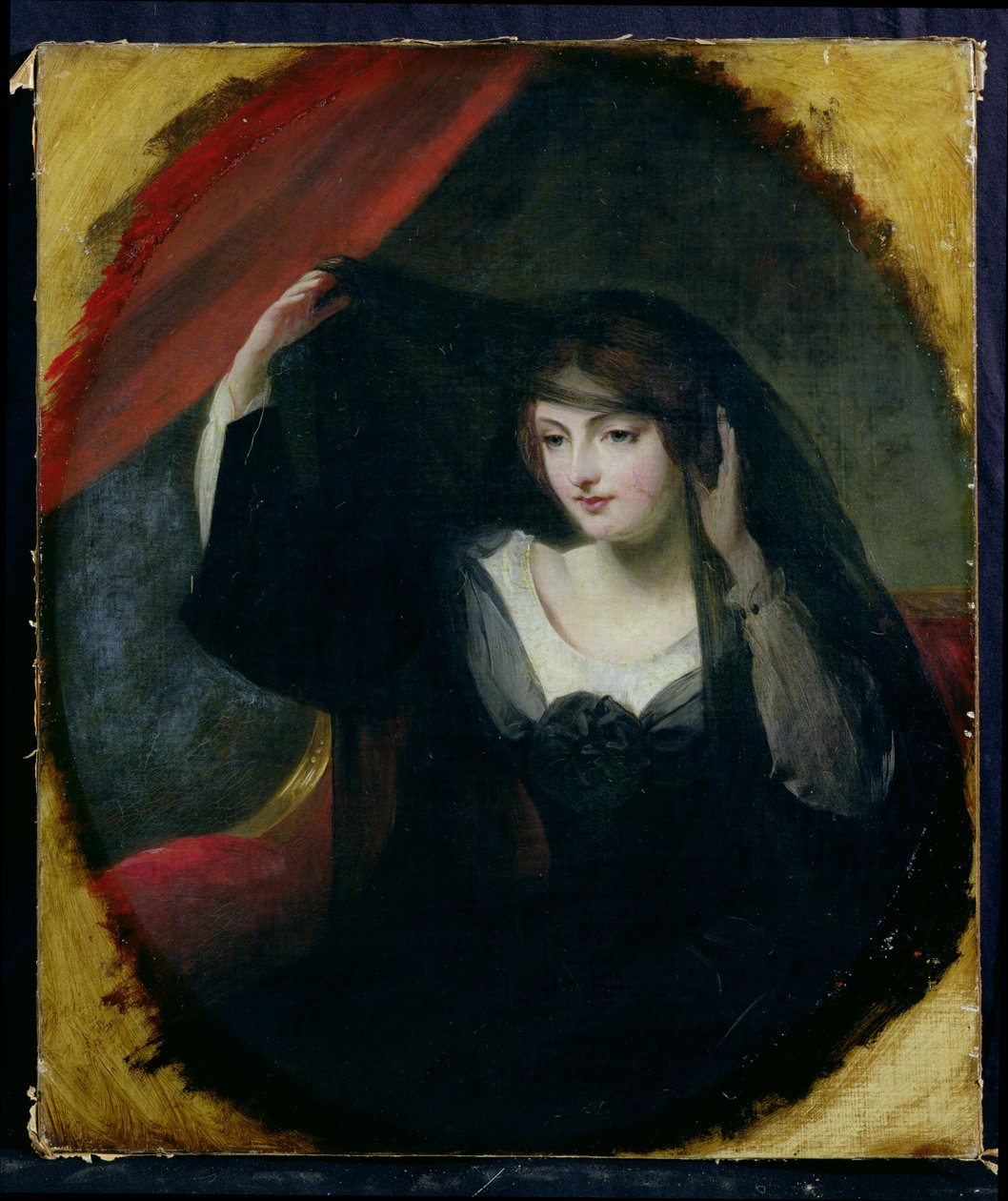 Olivia levantando su velo, 1849 de Charles Robert Leslie