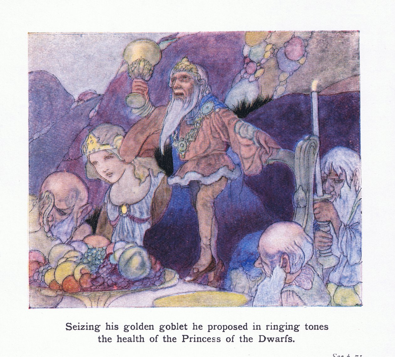 Tomando su copa dorada, propuso en tonos resonantes la salud de la princesa de los enanos de Charles Robinson