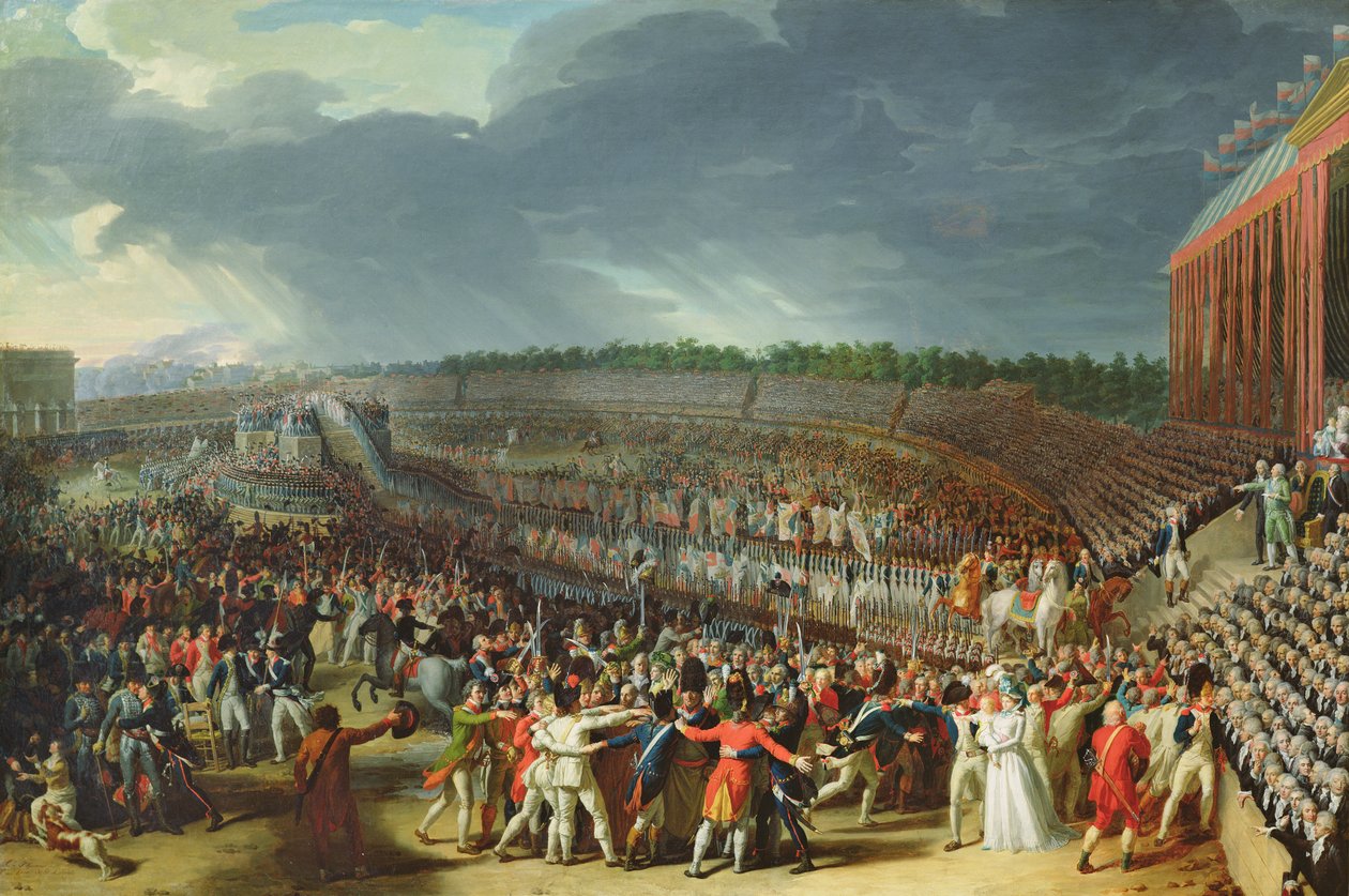 La celebración de la Federación, Champs de Mars, París, 14 de julio de 1790 de Charles Thevenin