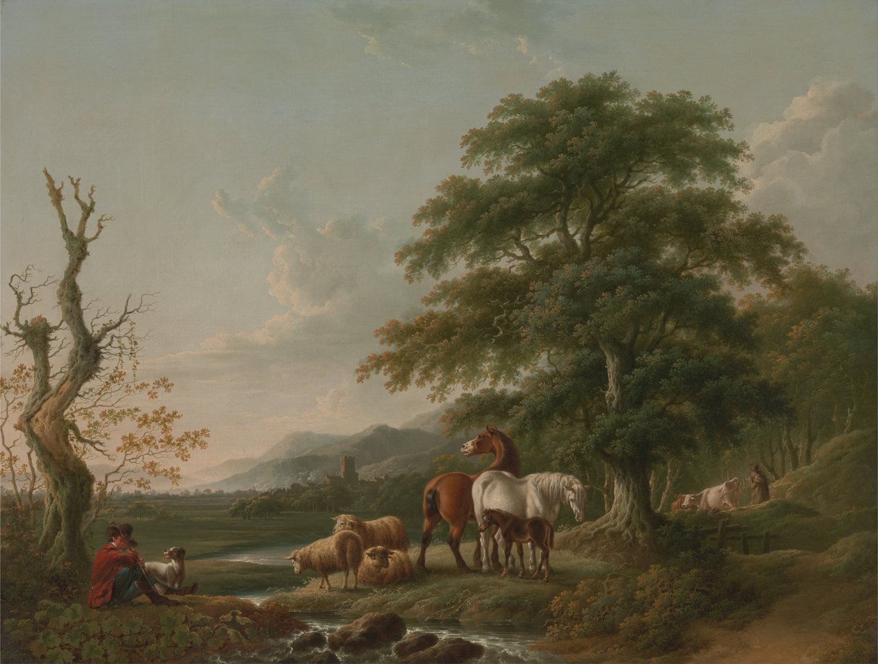 Paisaje con un pastor de Charles Towne