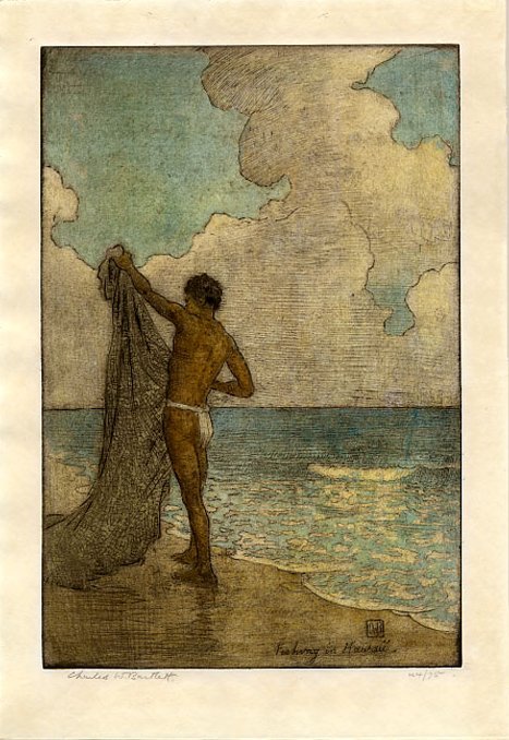 Pescando en Hawái de Charles William Bartlett