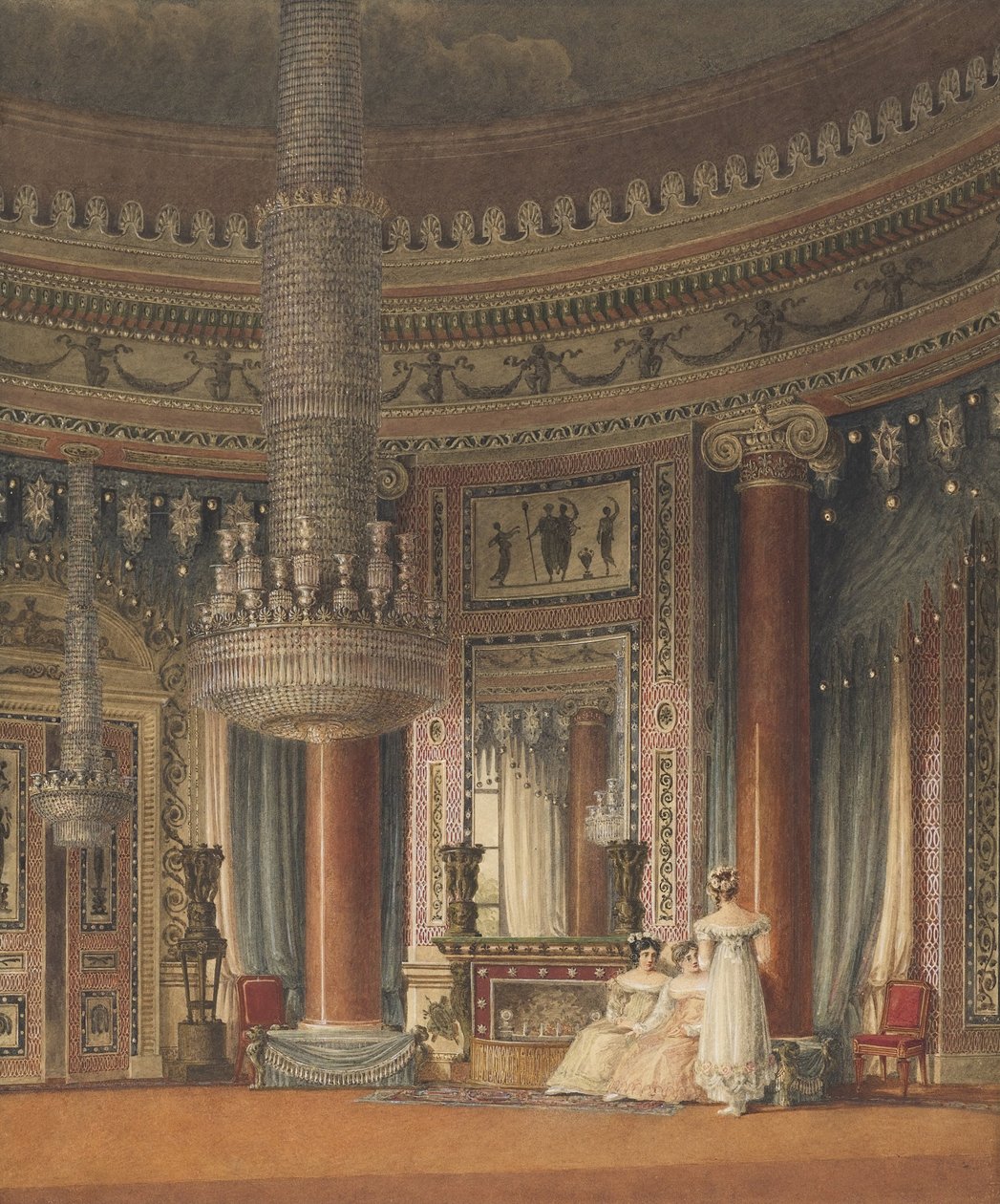 El comedor circular en Carlton House, Londres de Charles Wild