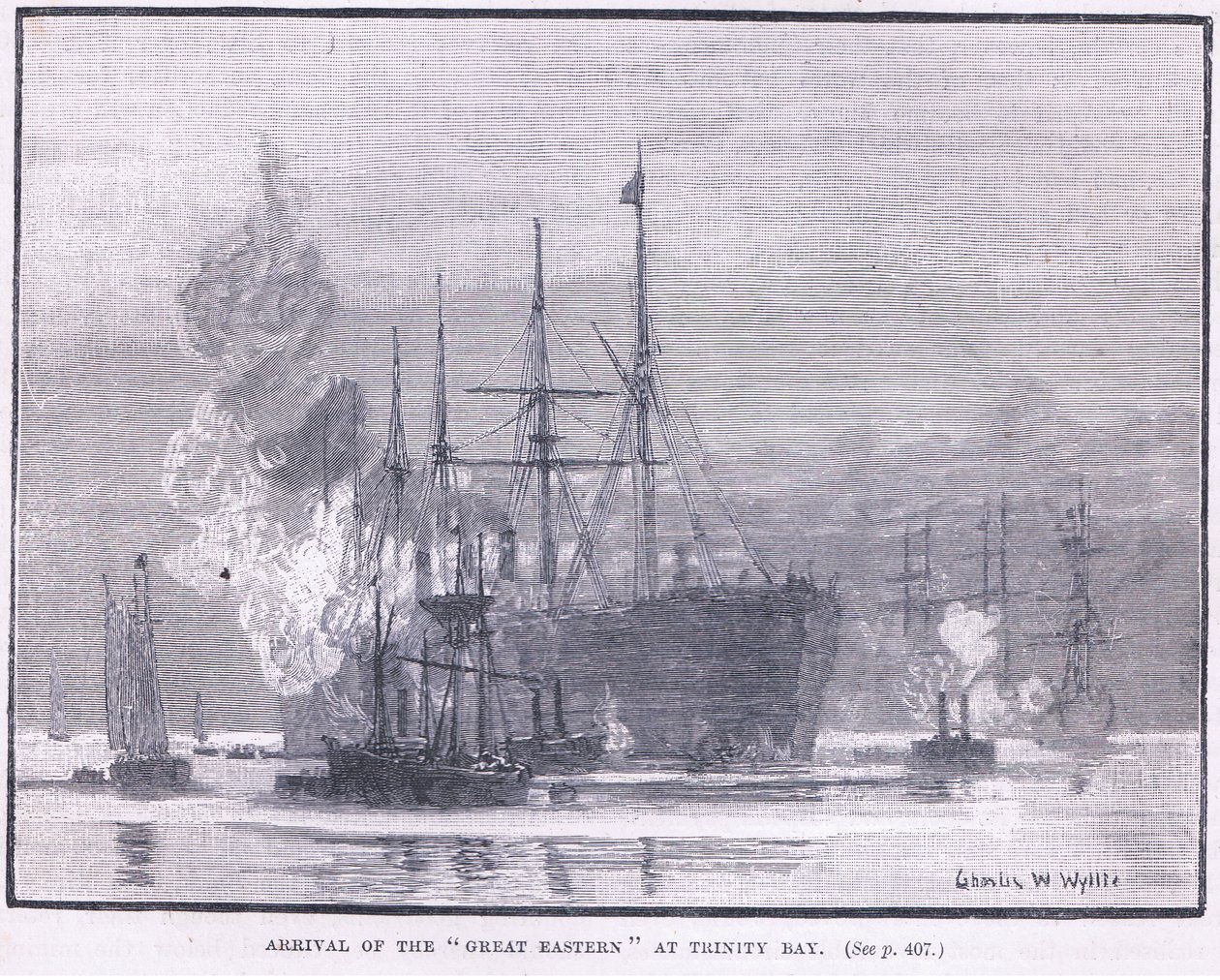 Llegada del Gran Oriente a la Bahía de la Trinidad 1866 AD de Charles William Wyllie