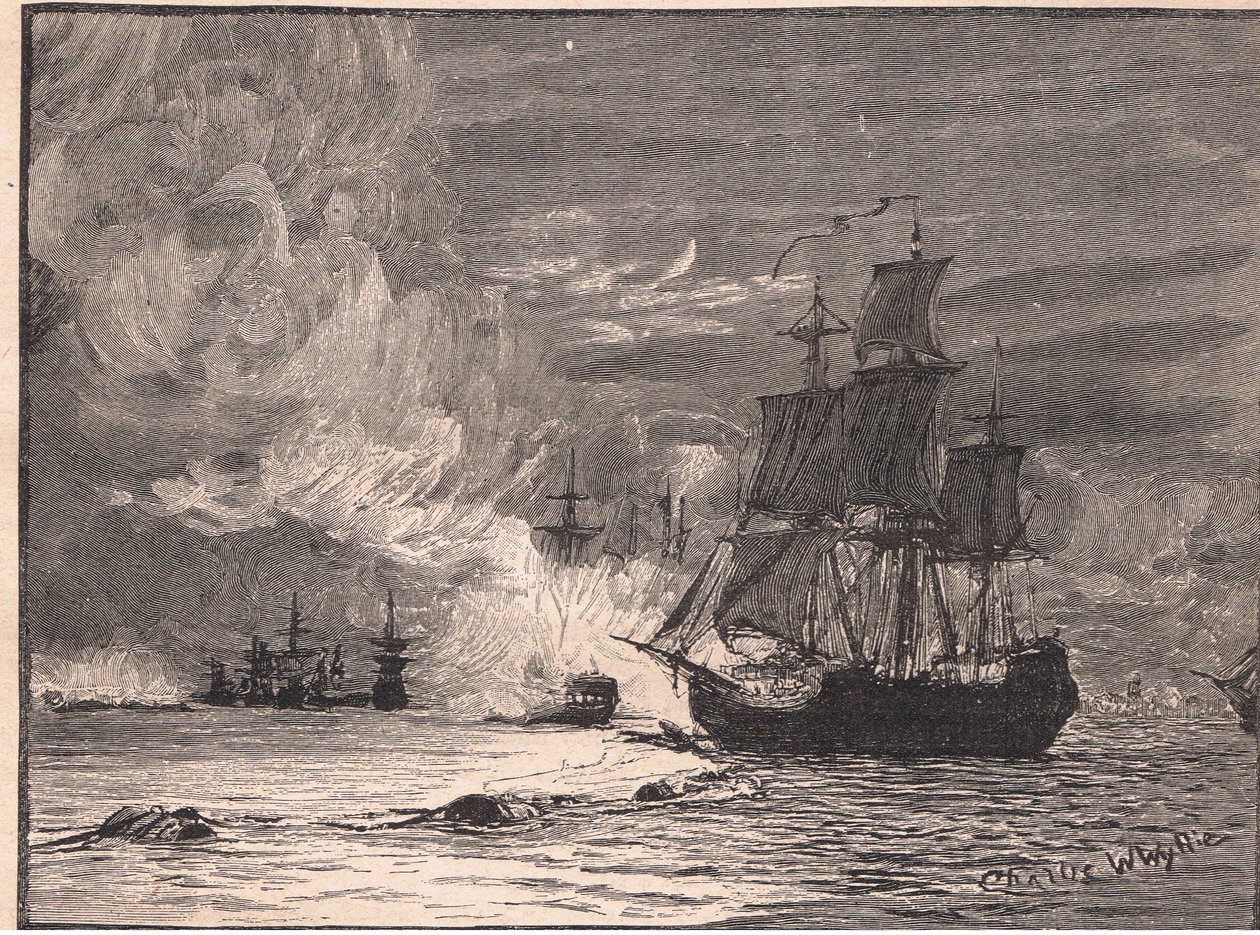 El Mediador Rompiendo el Boom en La Rochelle AD 1810 de Charles William Wyllie