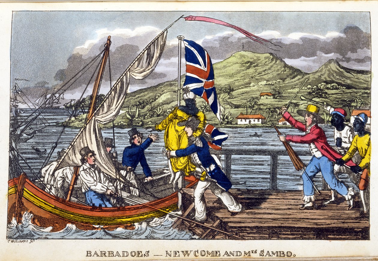 Barbados: Newcome y la Sra. Sambo, lámina de 