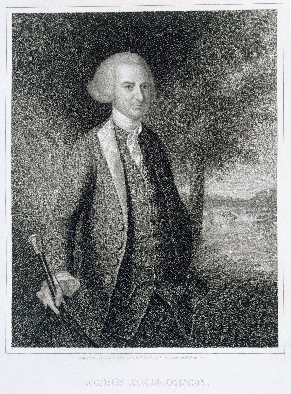 John Dickinson, grabado por John B. Forrest (1814-70) de Charles Willson Peale