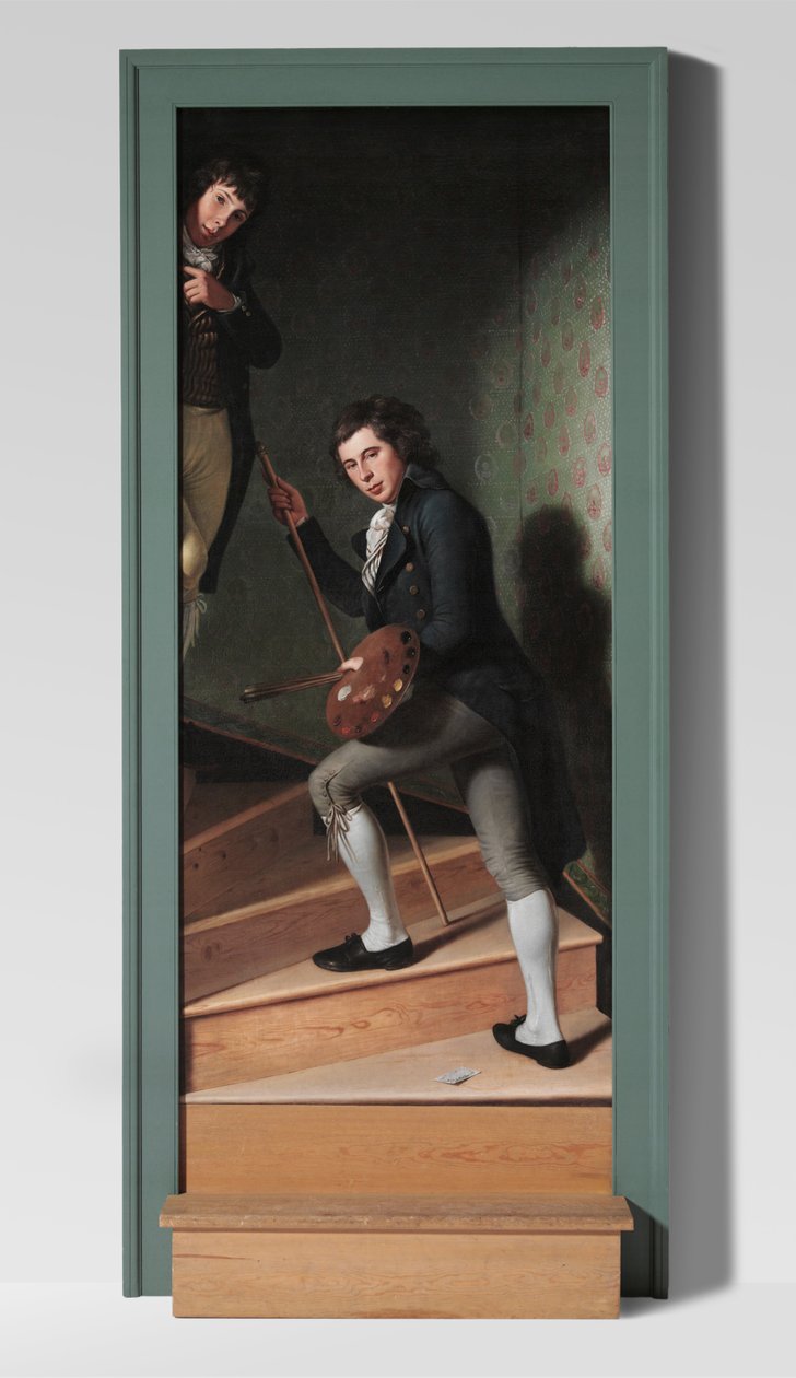 Grupo de la escalera (Retrato de Raphaelle Peale y Titian Ramsay Peale) de Charles Willson Peale
